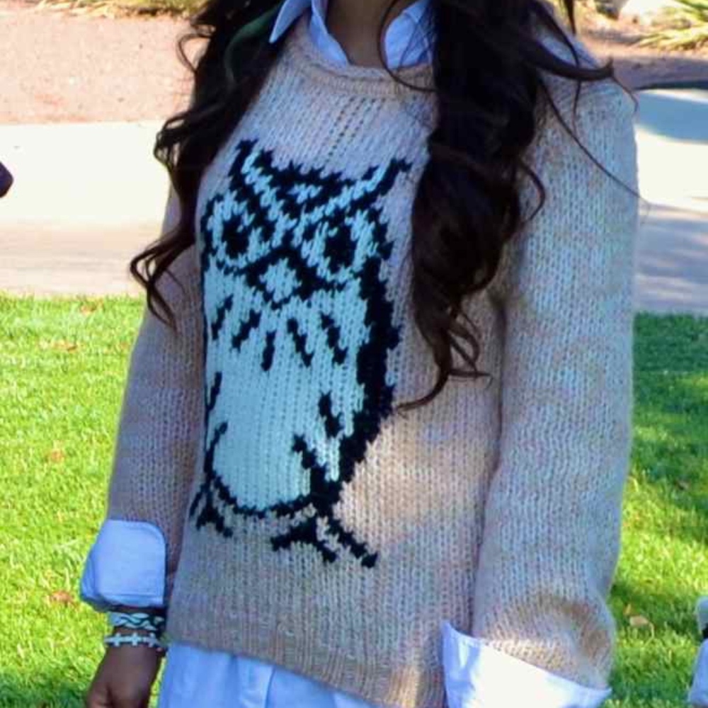 PINK OWL SWEATER
